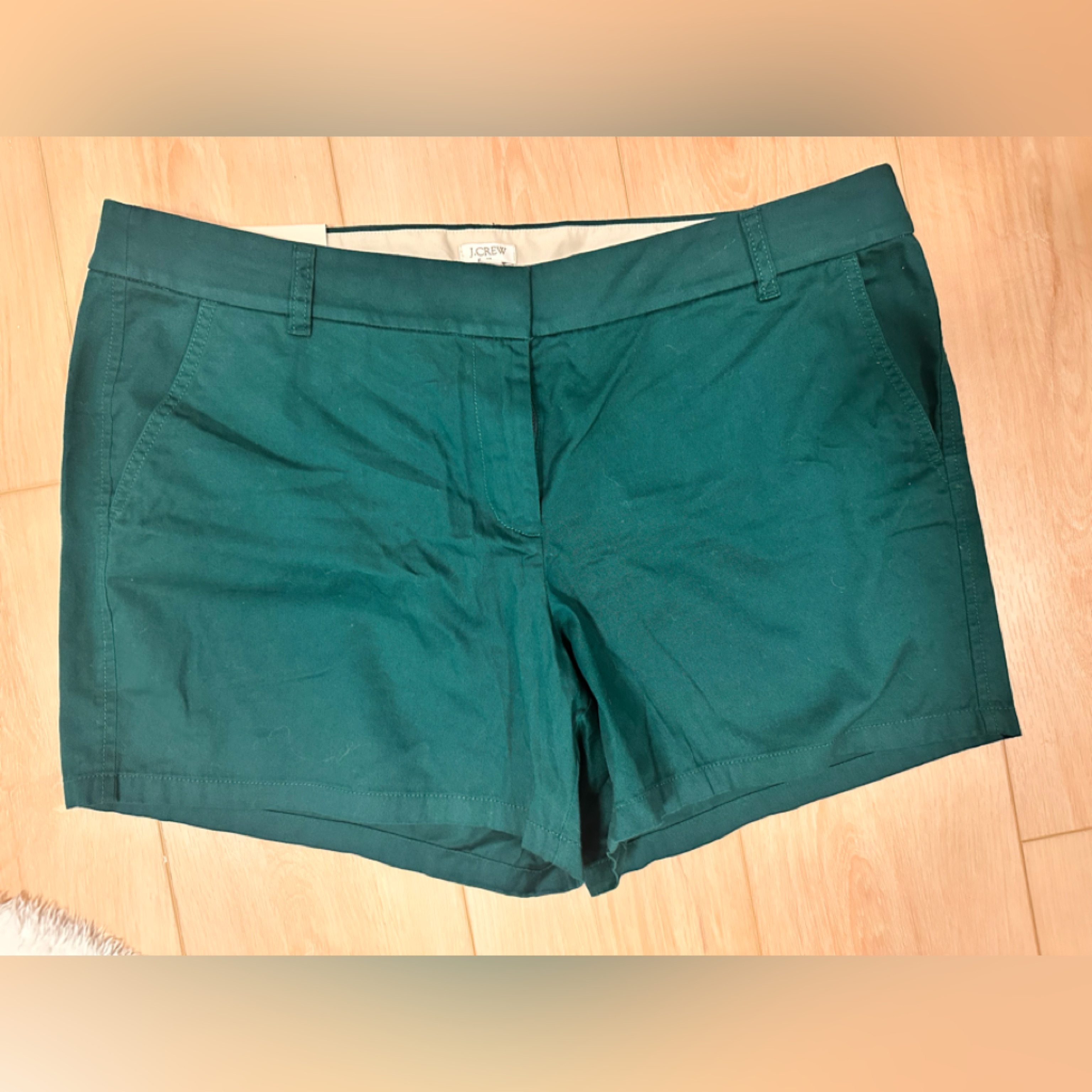J. Crew Teal Cotton Casual Shorts Chino City Fit. Sz 16 With 5” Inseam